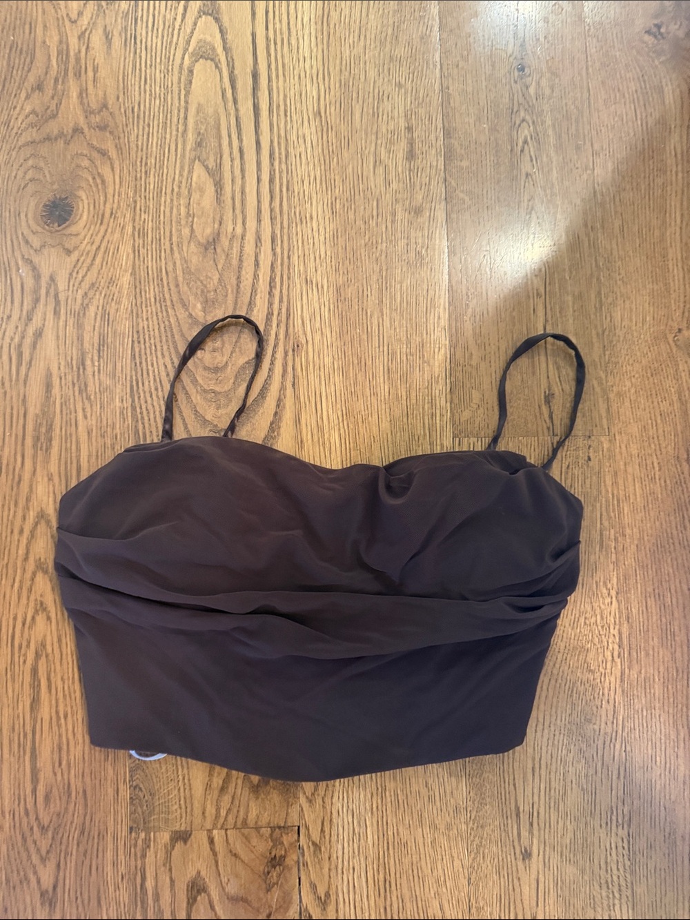 Lulu's Dark Brown Spaghetti Strap Cropped Corset Top